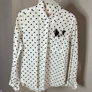 Sister Jane Black Polka Dot Blouse with Dog Pocket